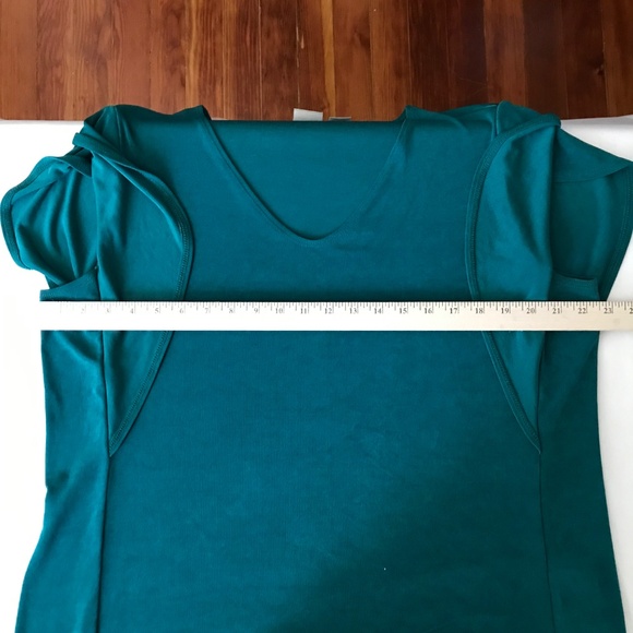 CHICO’S Travelers Flutter Sleeve V Neck Blouse Top Green Teal Size X-Large 16 - Picture 7 of 16